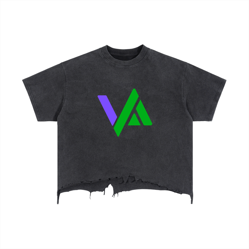 Vintage Wash Boxy Distressed Hem T-Shirt