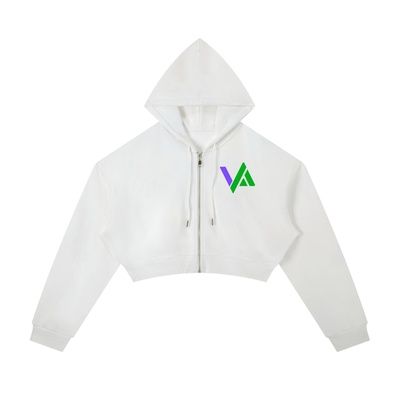 Essential Cropped Zip-Up Hoodie