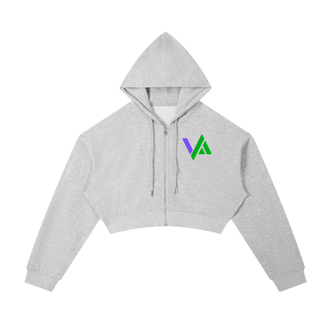 Essential Cropped Zip-Up Hoodie