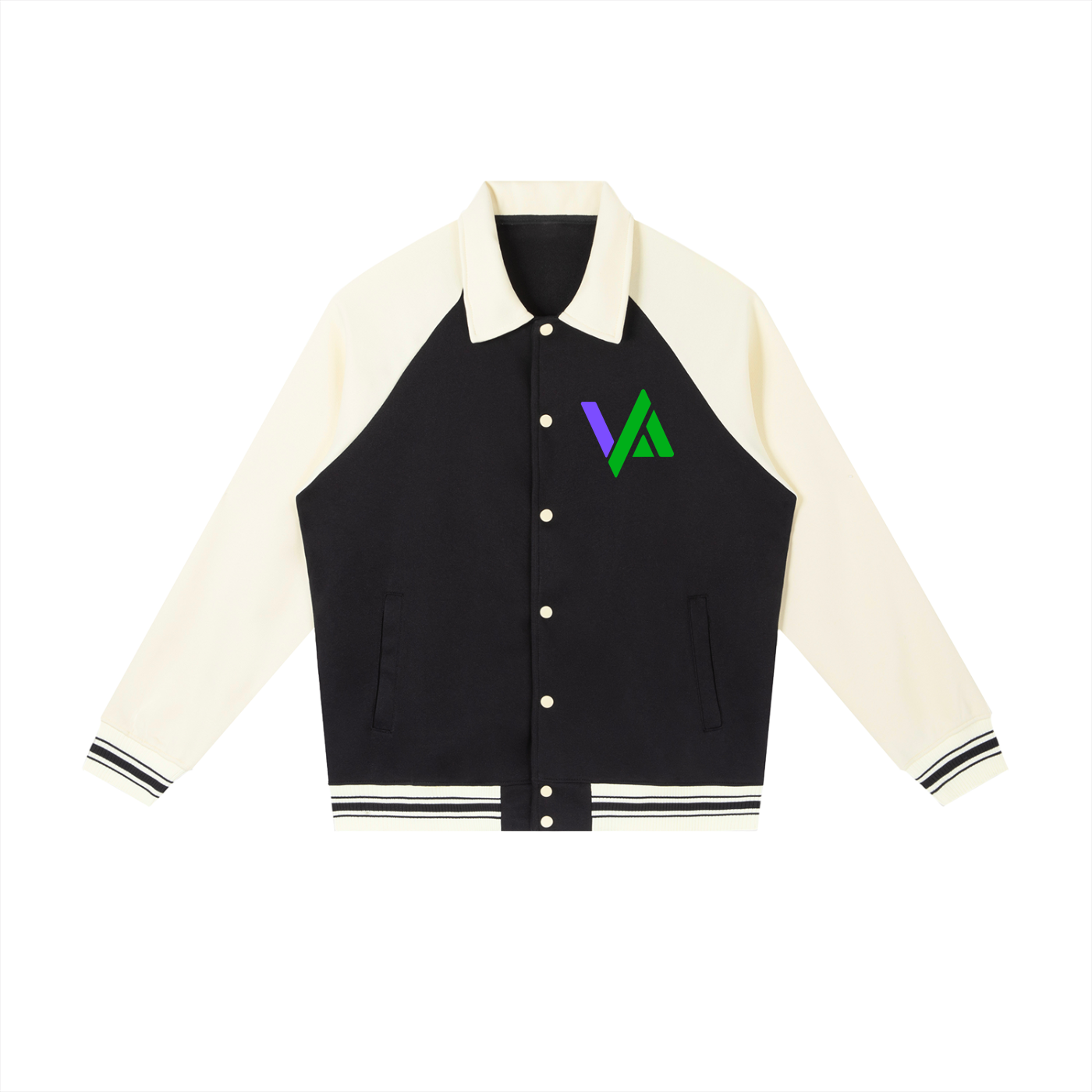 Contrast Raglan Sleeve Baseball Jacket