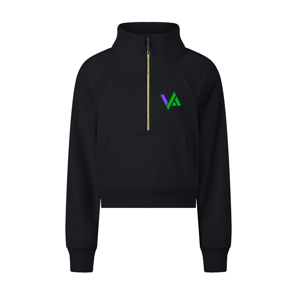 Cropped Half-Zip Sweatshirt