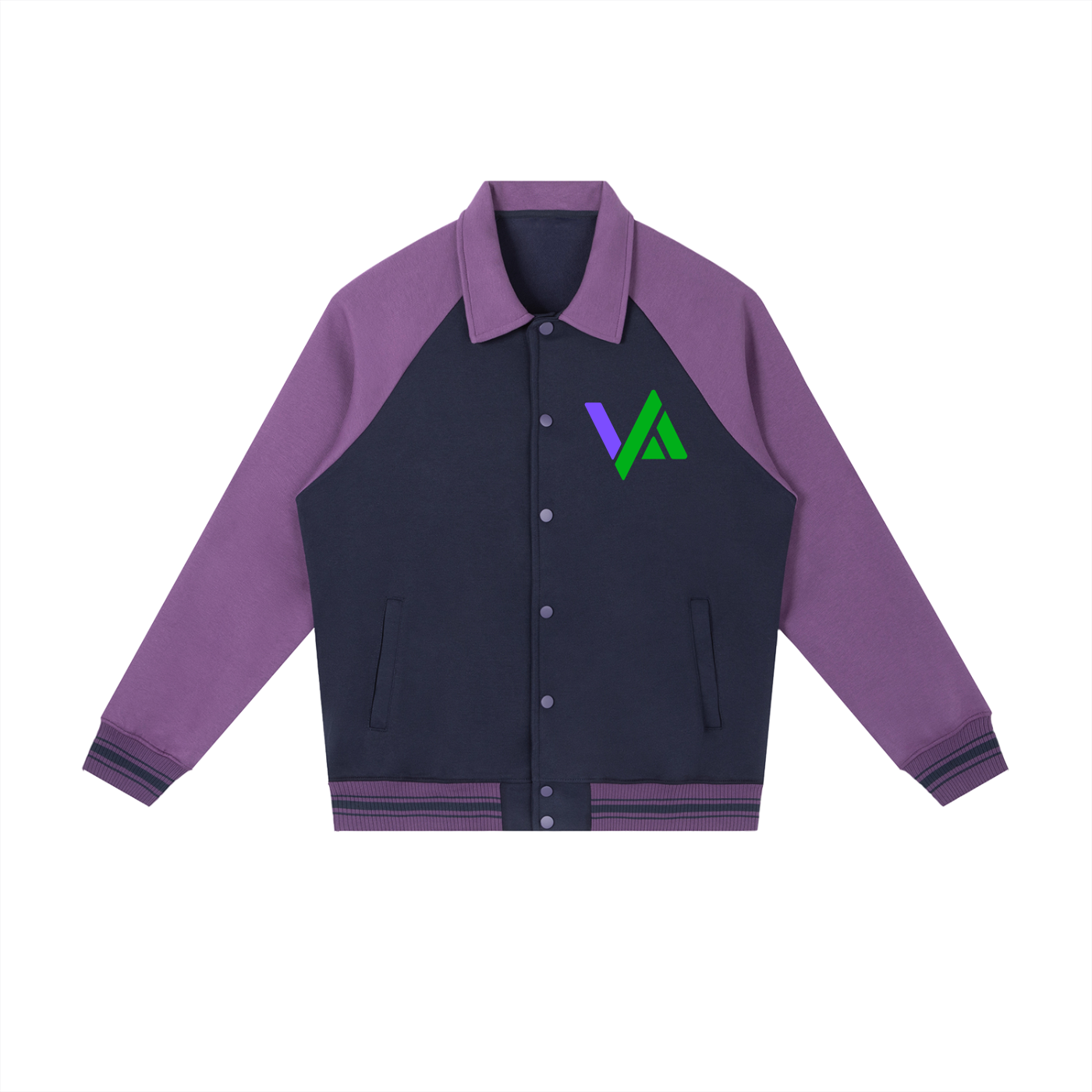 Contrast Raglan Sleeve Baseball Jacket