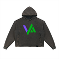 Vintage Washed Frayed-Hem Hoodie
