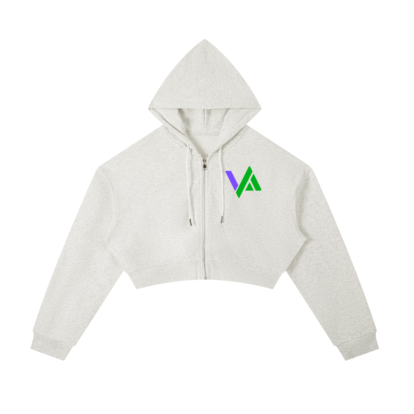 Essential Cropped Zip-Up Hoodie