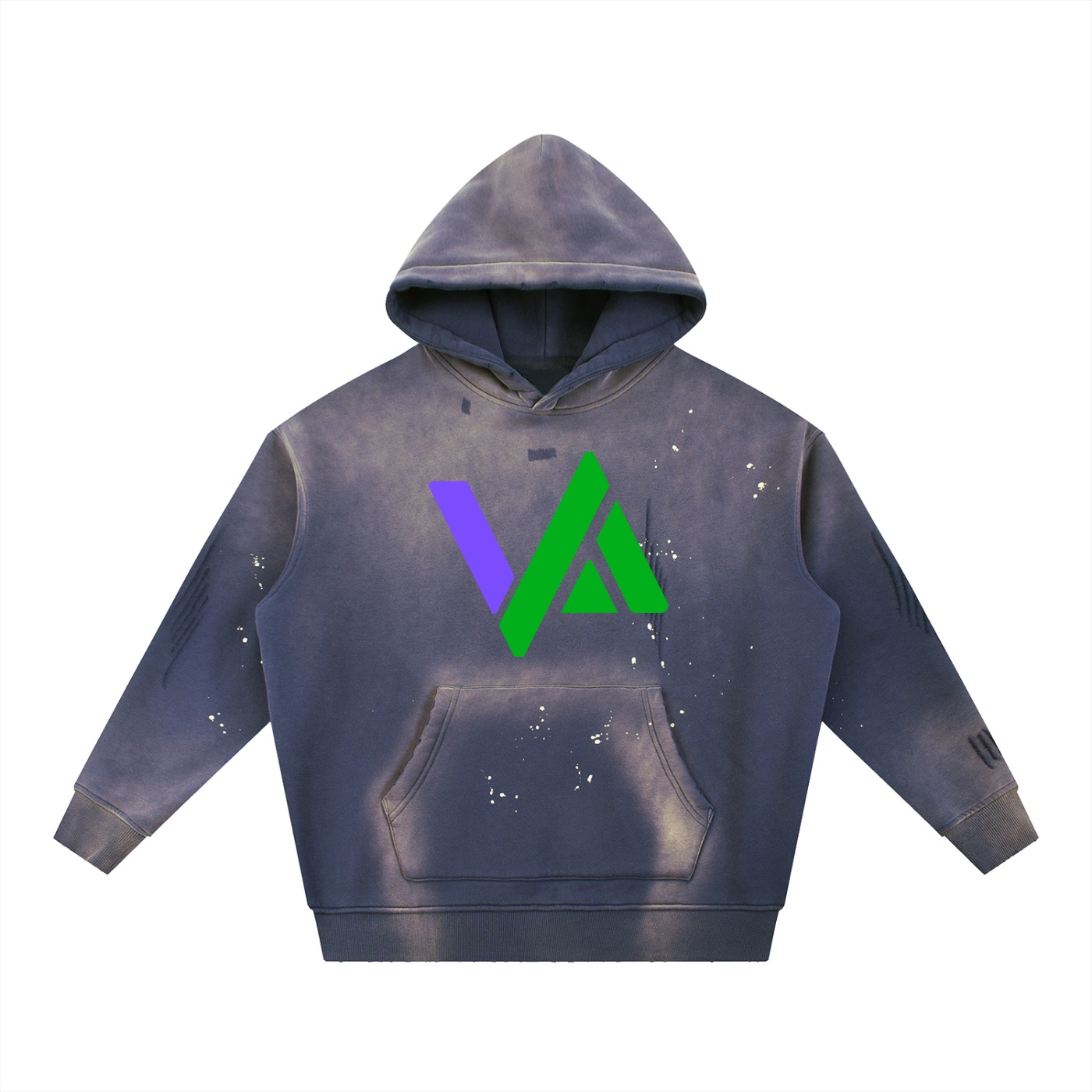 Vintage Washed Frayed Fleece Hoodie