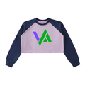 Raw-Hem Color-Block Raglan Crop Sweatshirt